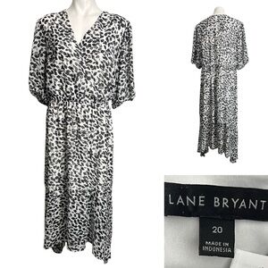 Lane Bryant dress plus size 20 black/white Monochrome Animal Print Midi